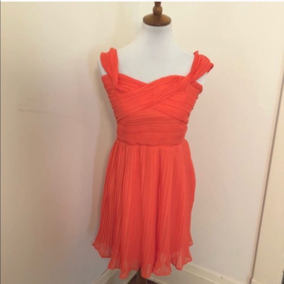 Coral/orange cocktail wedding guest dress - Picture 2 of 5